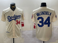 Men's Los Angeles Dodgers Fernando Valenzuela #34 Cream 1981 World Series Baseball Jerseys