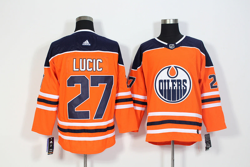 Men's Edmonton Oilers Milan Lucic #27 Orange Breakaway Player Jerseys
