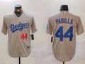 Men's Los Angeles Dodgers Vicente Padilla #44 Gray Replica Player Jerseys