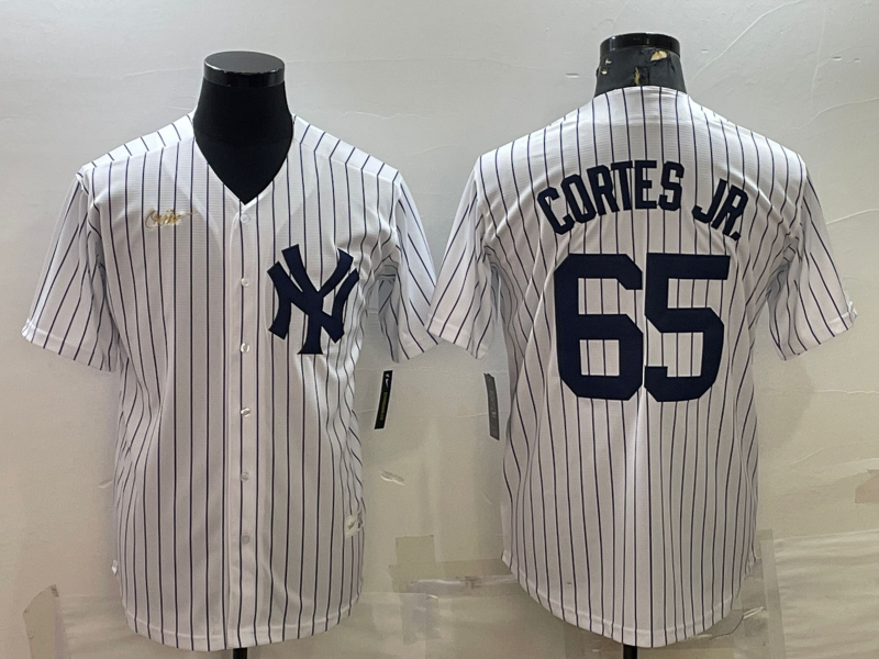 Men's New York Yankees Nestor Cortes Jr. #65 White Home Cooperstown Collection Player Jerseys