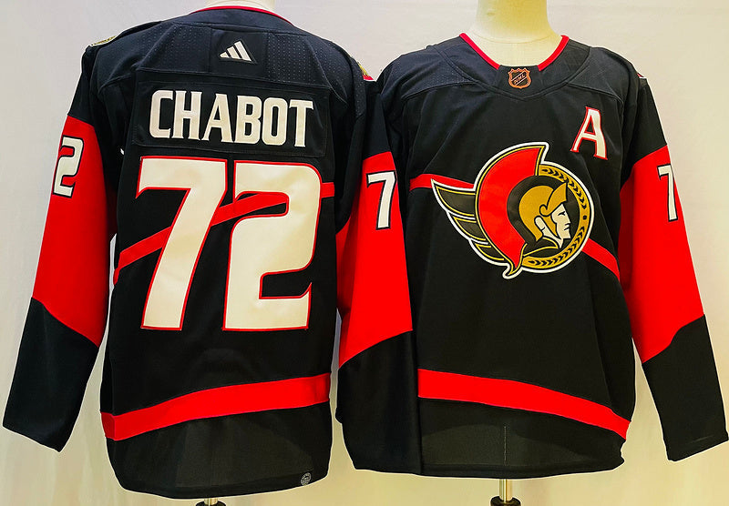 Men's Ottawa Senators Thomas Chabot #72 Black Player Game Jerseys