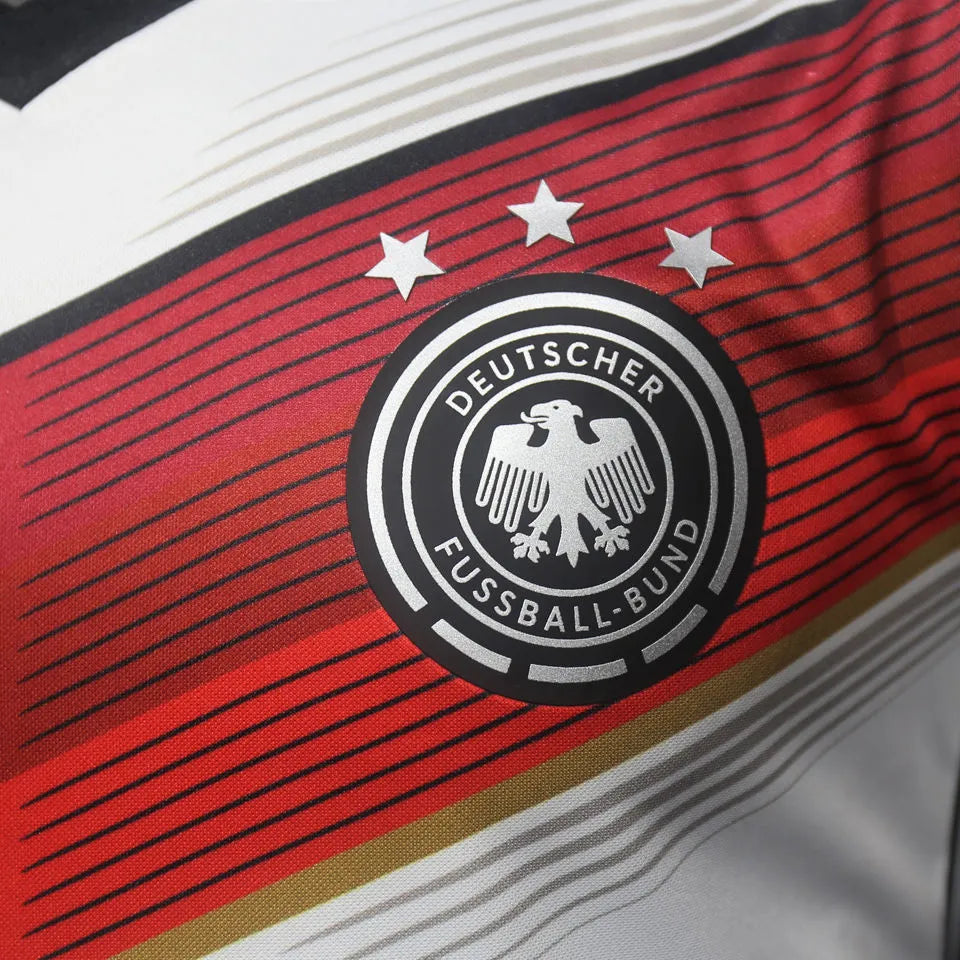 2014 Germany Home White Retro Player Version Long Sleeve Jersey 3 Start 三星 球员版 Detail 3