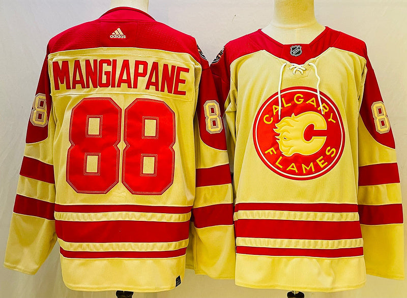 Men's Calgary Flames Andrew Mangiapane #88 Yellow Player Game Jerseys