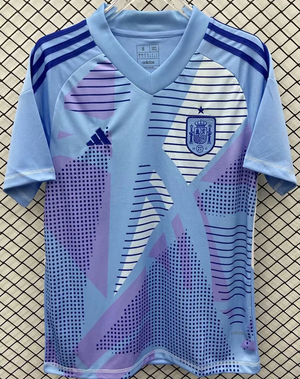 2024/25 Spain Blue Goalkeeper Fans Soccer Jersey Front