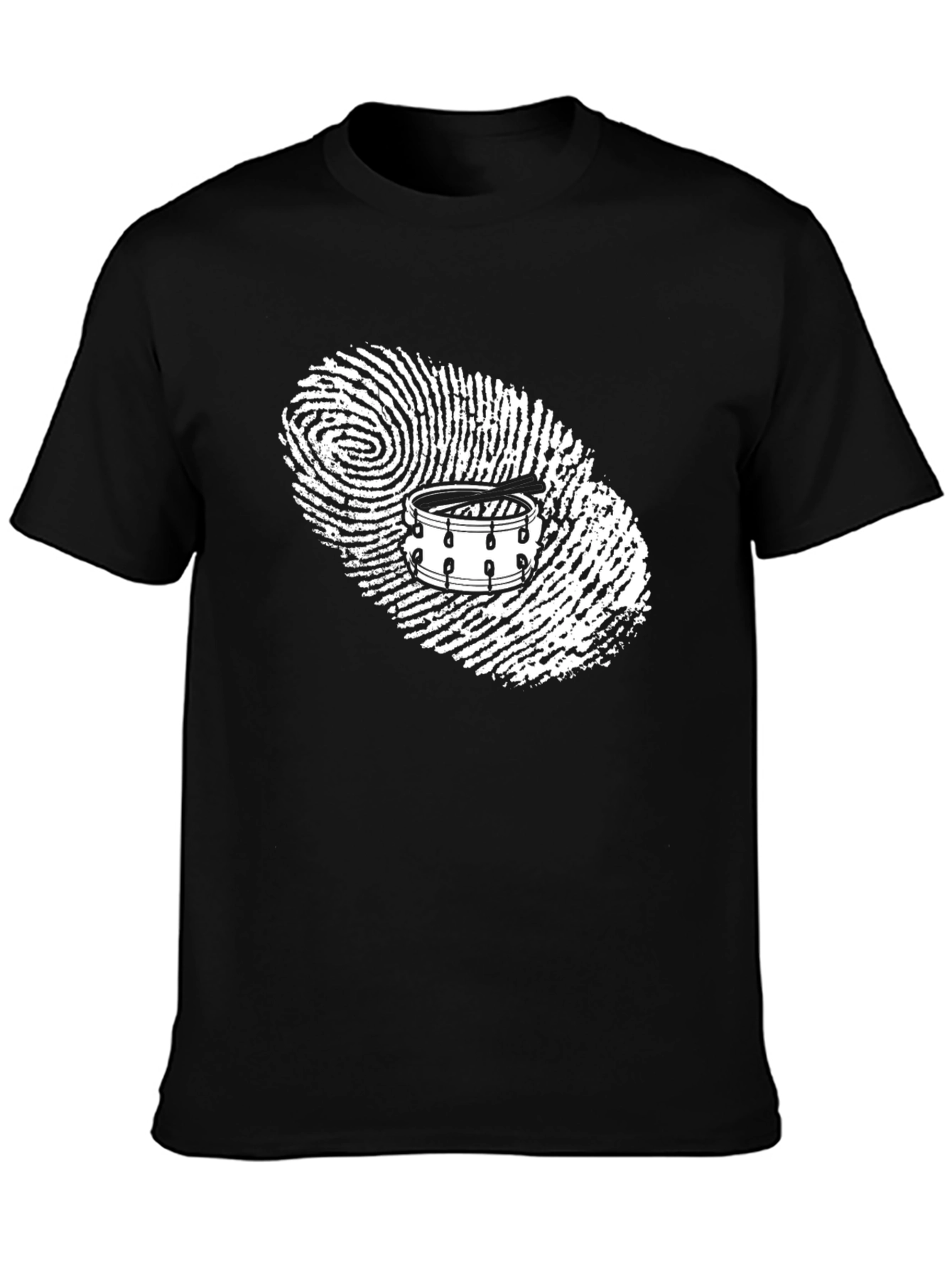 Drummer Fingerprint Black T-Shirt