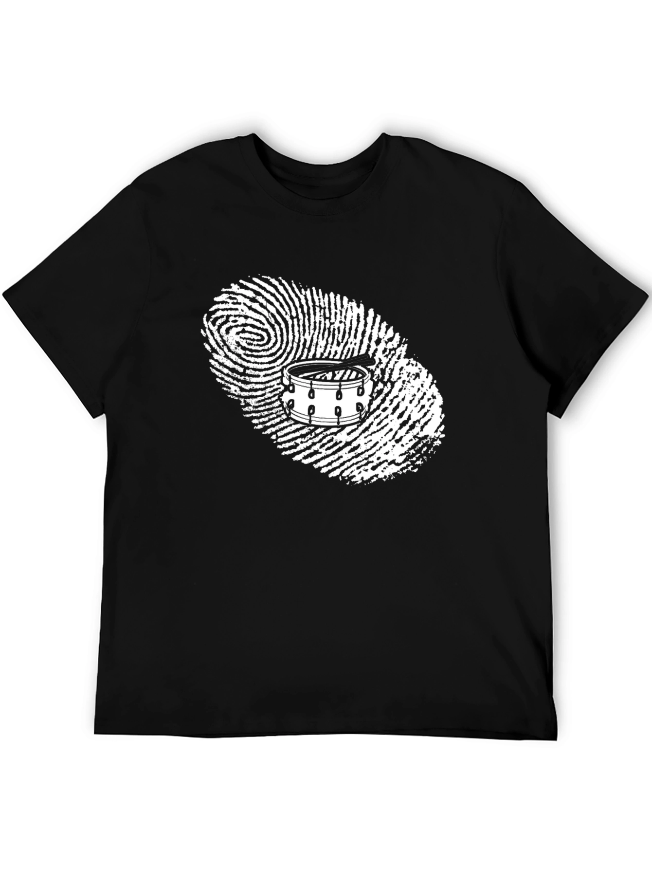 Drummer Fingerprint Black T-Shirt