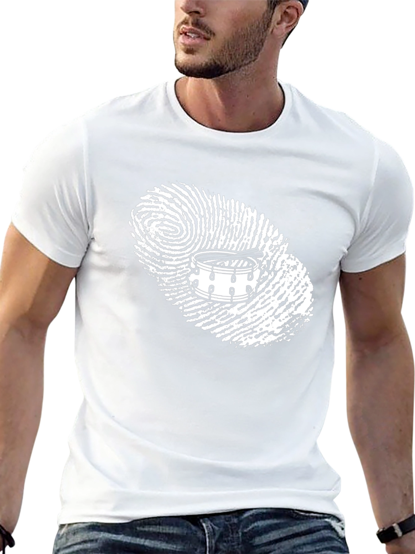 Drummer Fingerprint Black T-Shirt
