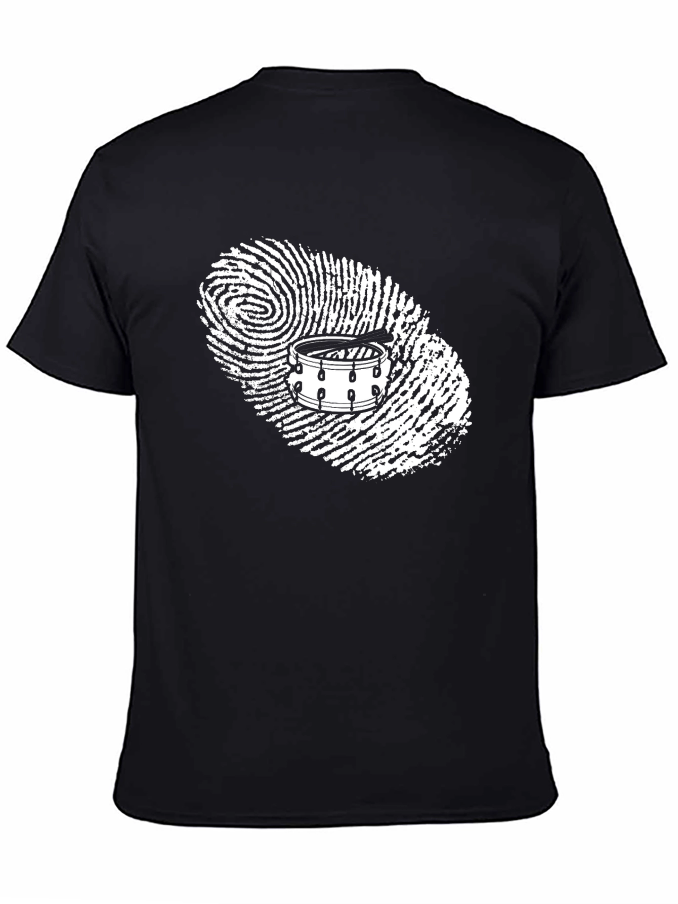 Drummer Fingerprint Black T-Shirt