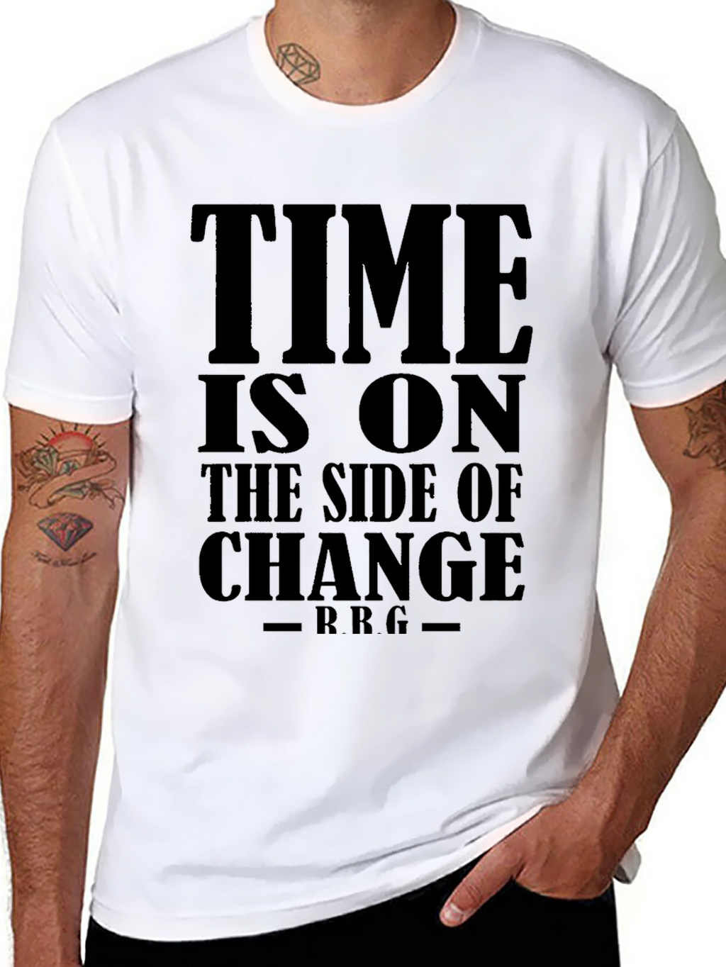 Time is On The Side of Change Black T-Shirt