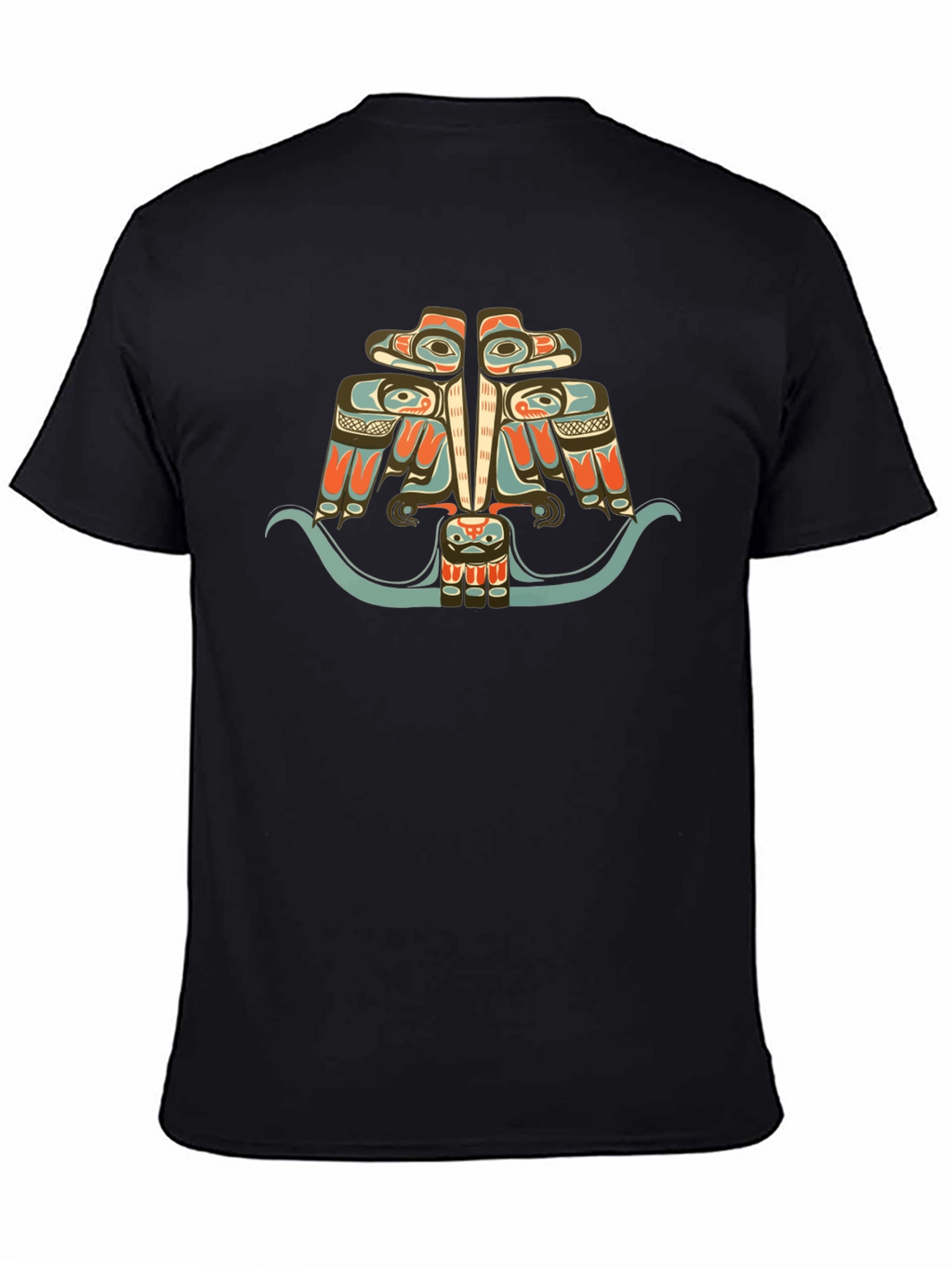 Tribal Art Eagle Graphic Tee - Black
