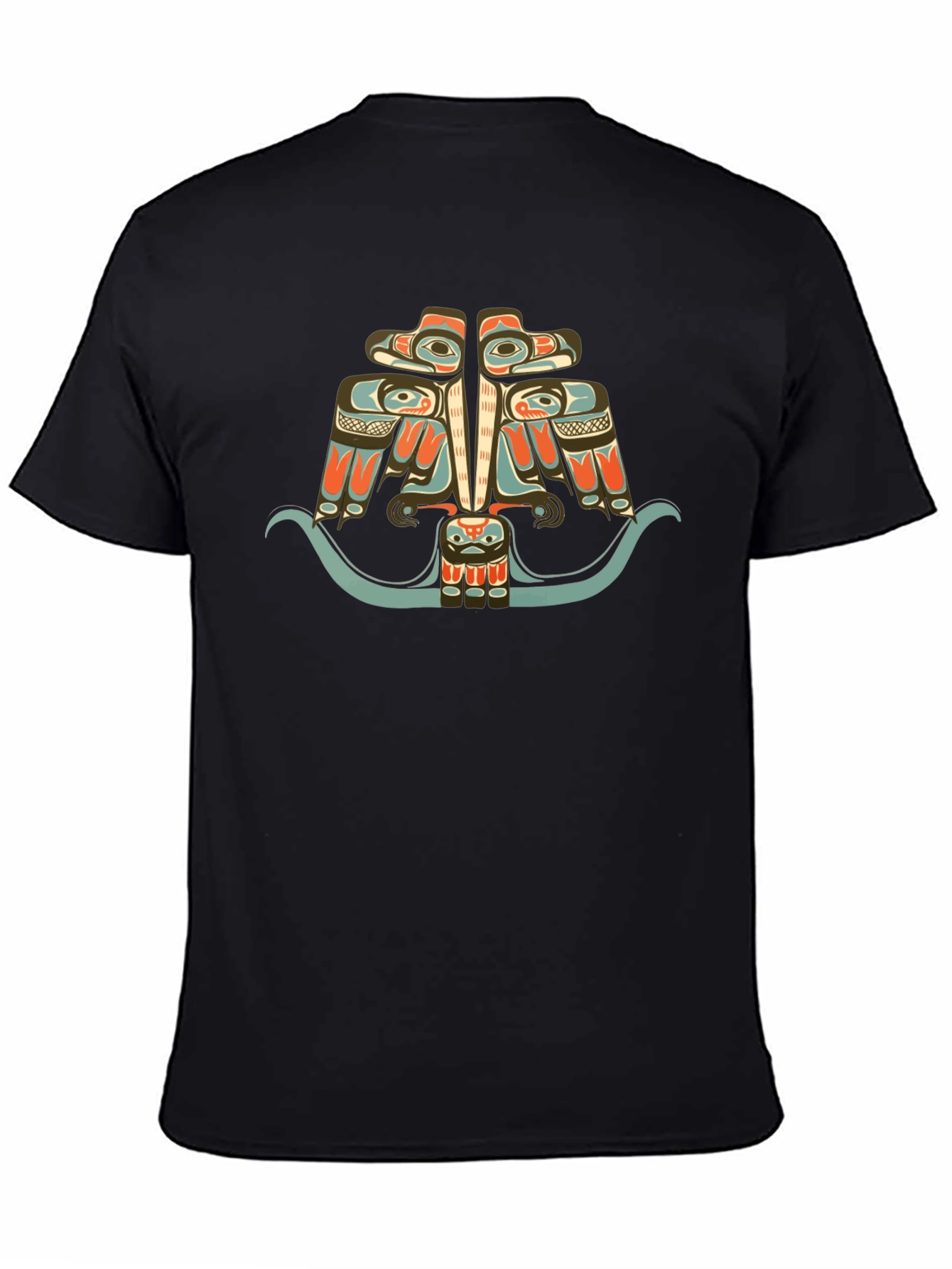 Tribal Art Eagle Graphic Tee - Black