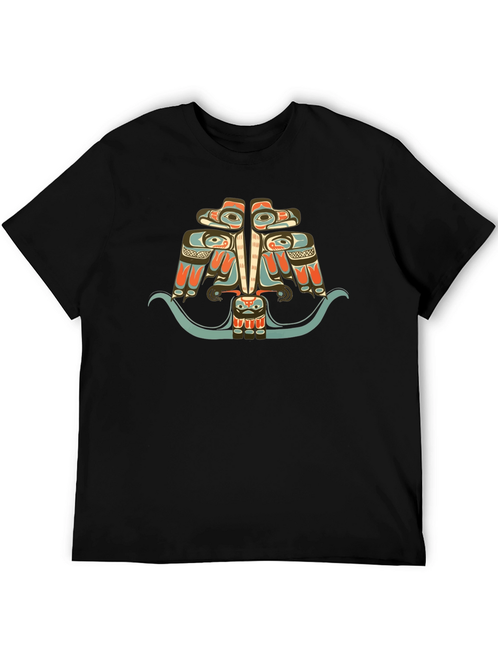Tribal Art Eagle Graphic Tee - Black