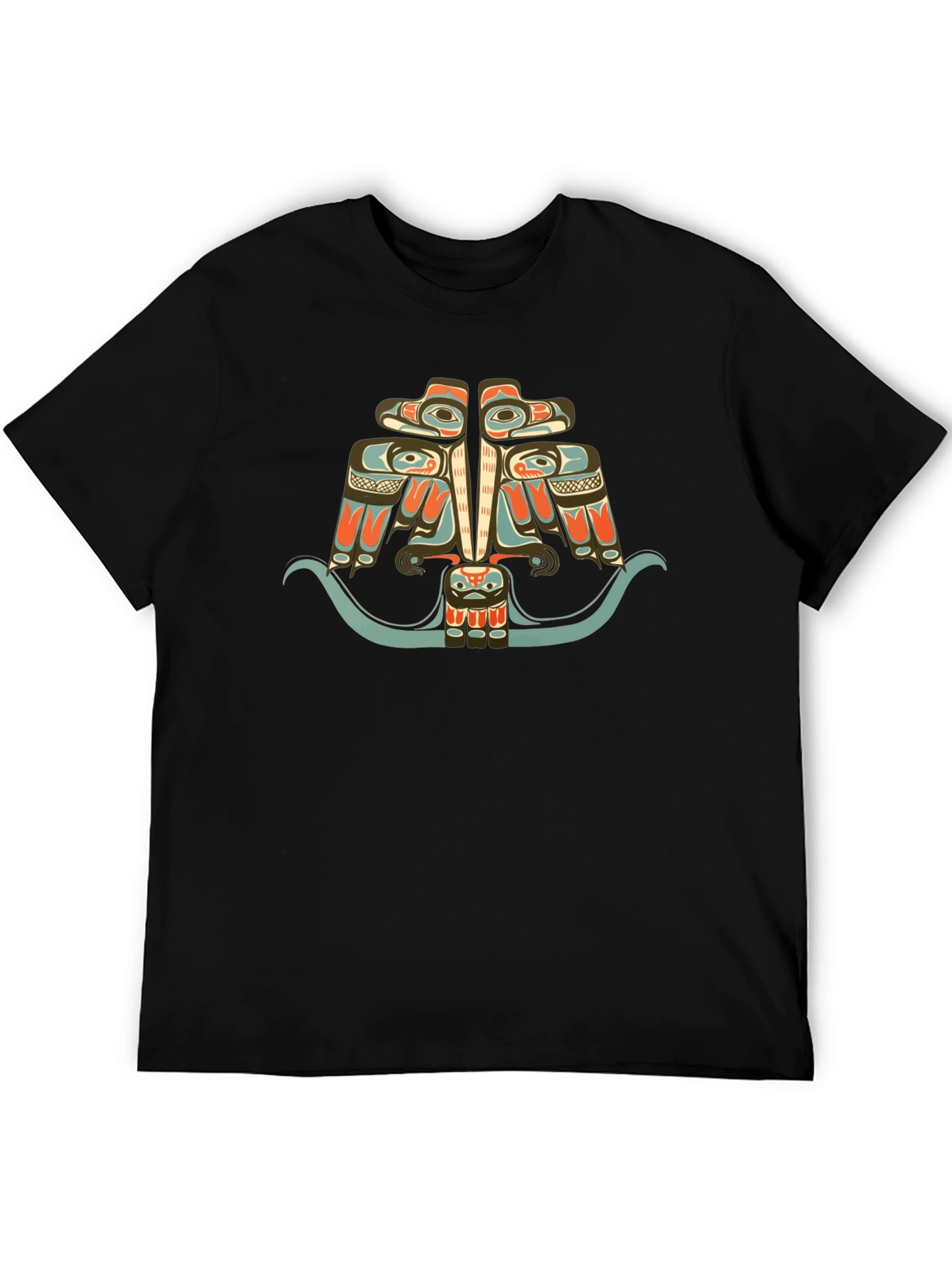 Tribal Art Eagle Graphic Tee - Black
