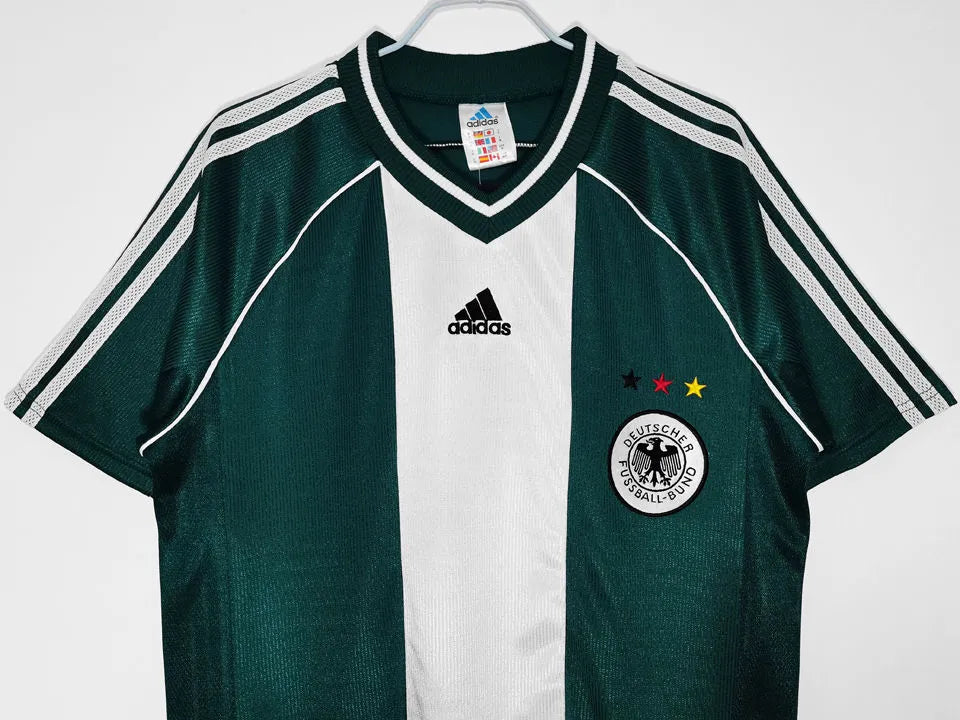 1998 Germany Away Green Retro Soccer Jersey Detail 2