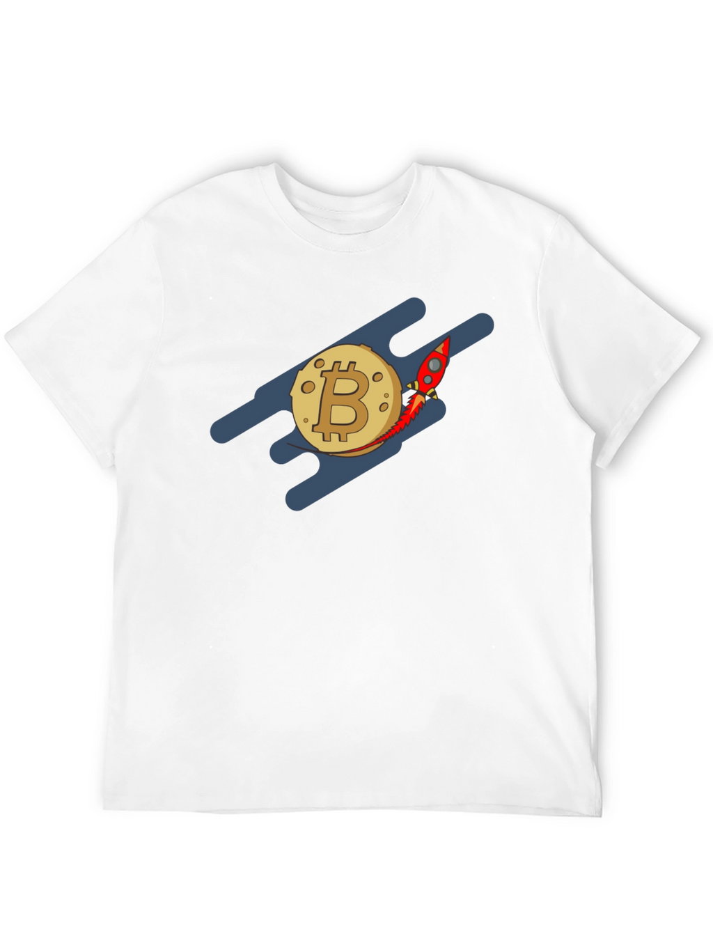 Bitcoin Rocket to the Moon Black T-Shirt