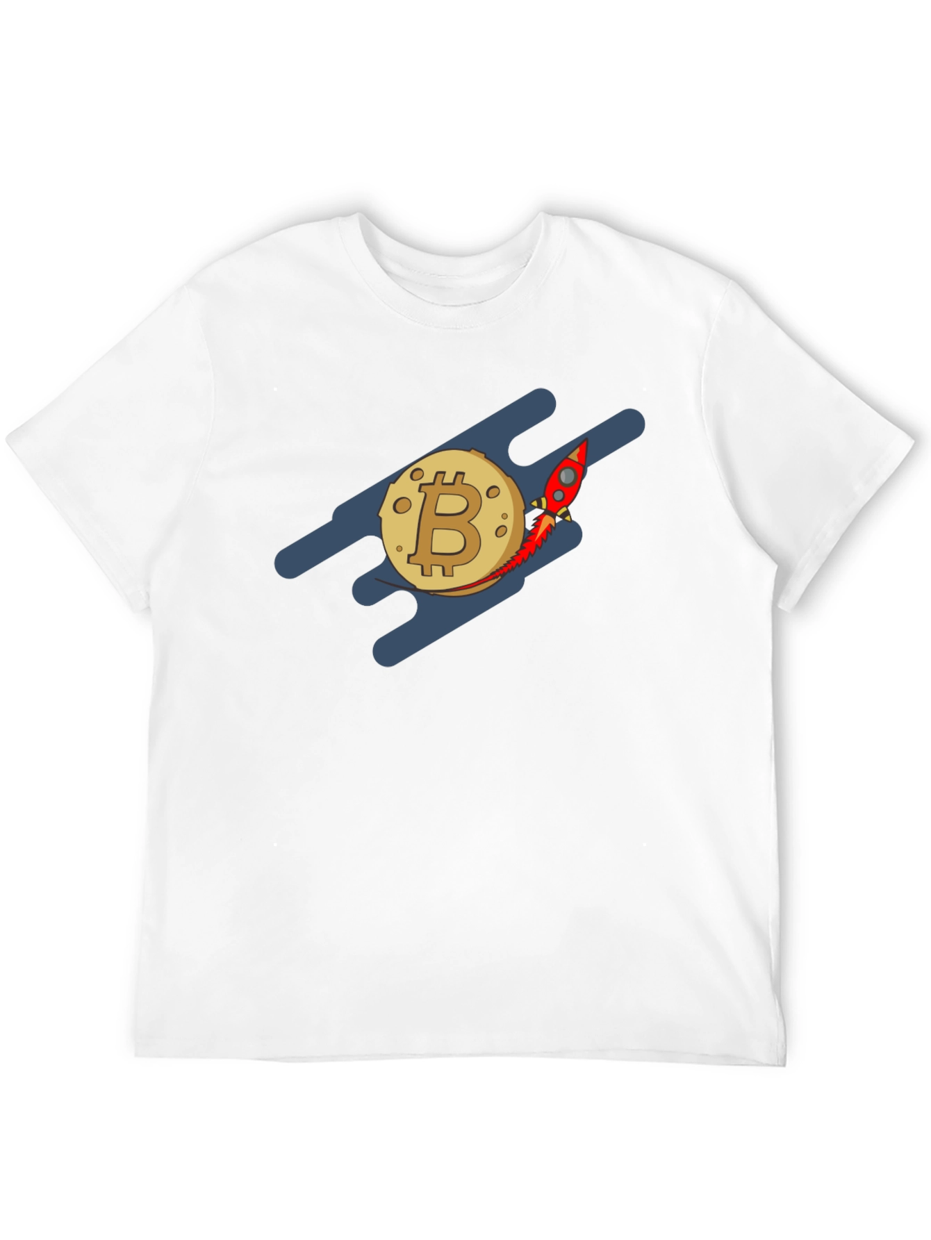 Bitcoin Rocket to the Moon Black T-Shirt
