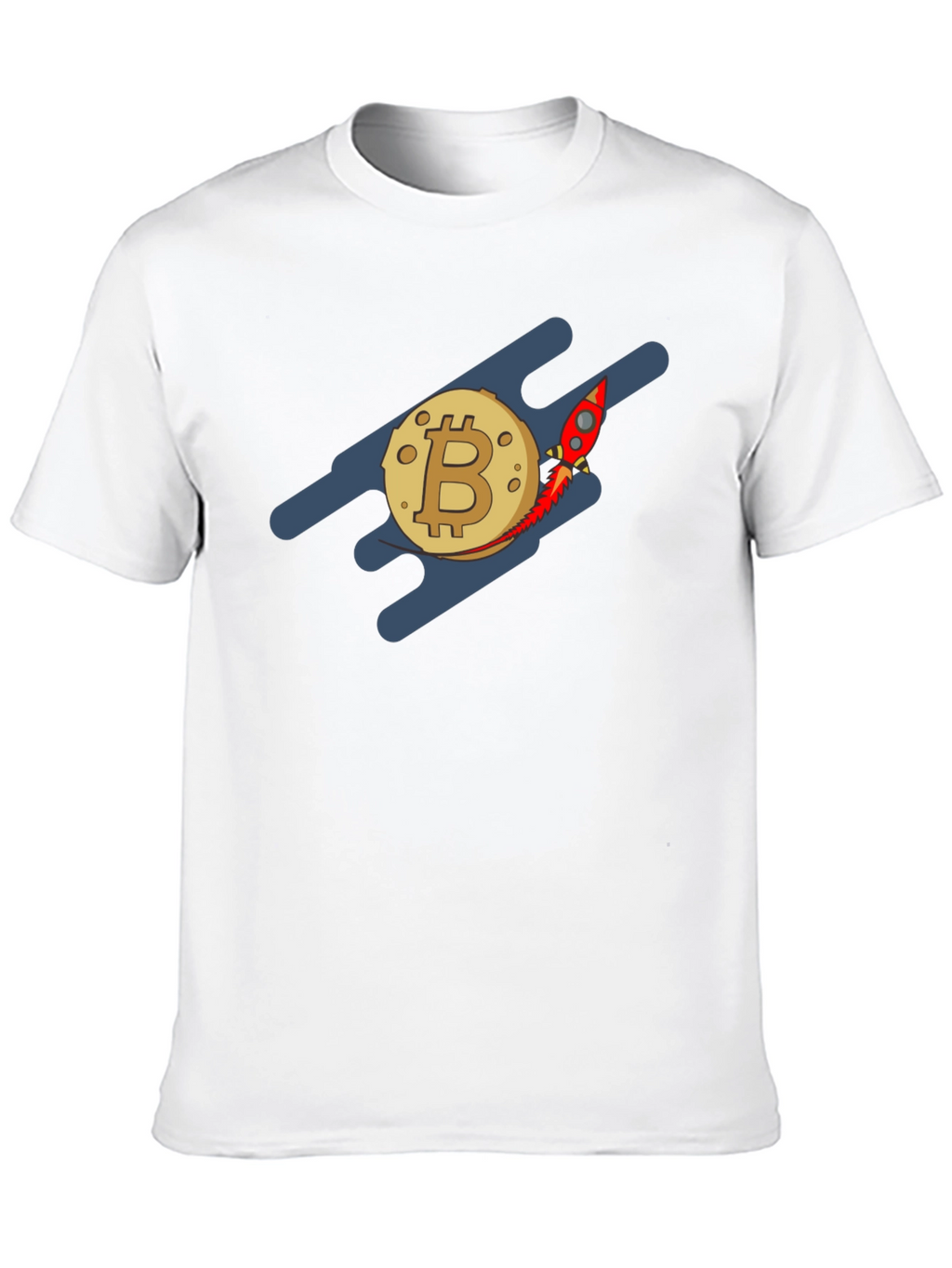 Bitcoin Rocket to the Moon Black T-Shirt