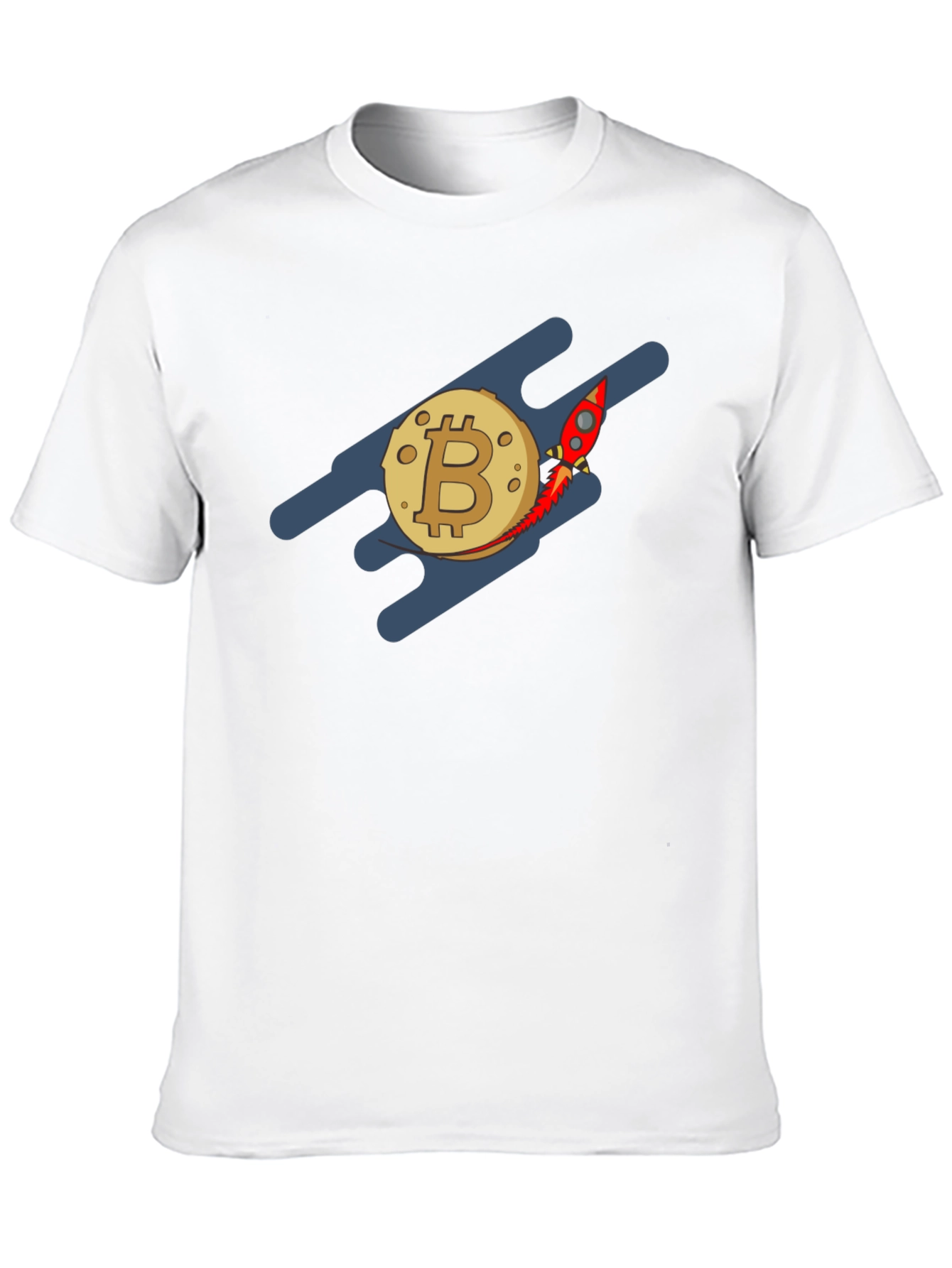 Bitcoin Rocket to the Moon Black T-Shirt