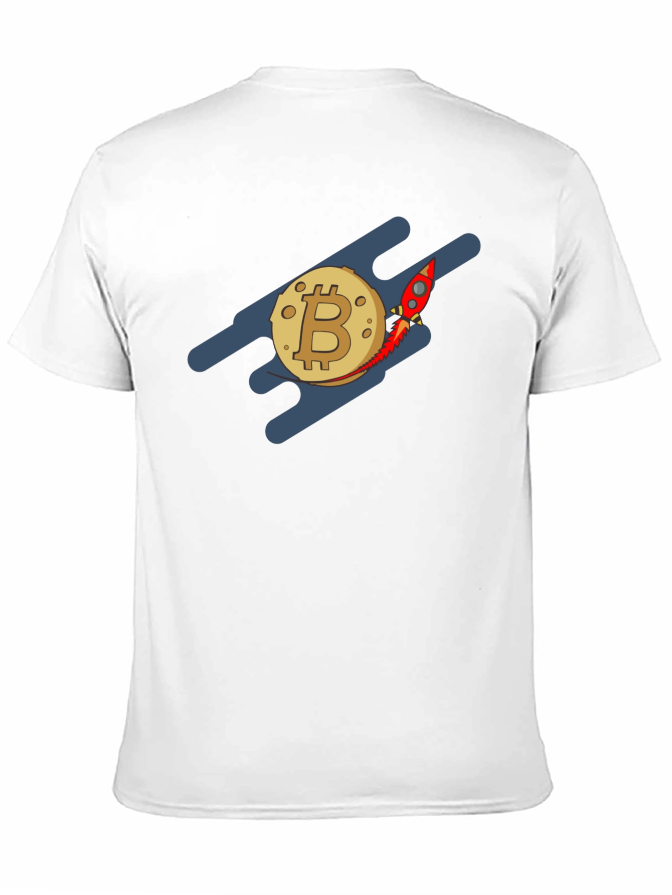 Bitcoin Rocket to the Moon Black T-Shirt