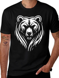 Bold Bear Graphic Tee - Black Cotton T-Shirt