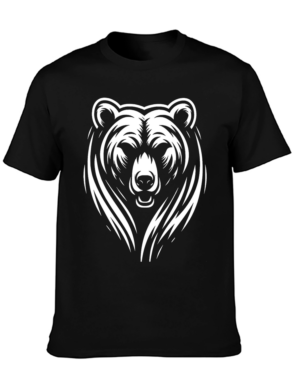 Bold Bear Graphic Tee - Black Cotton T-Shirt