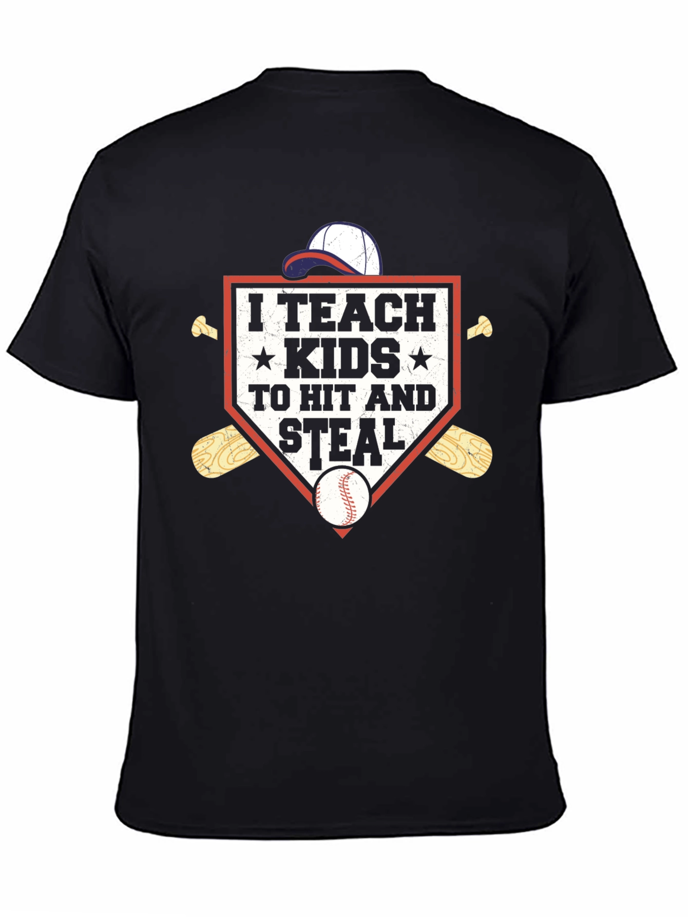 I Teach Kids To Hit and Steal Baseball T-Shirt