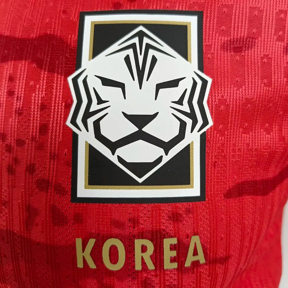 2026/27 South Korea Home Red Plyaer Version Soccer Jersey Detail 1
