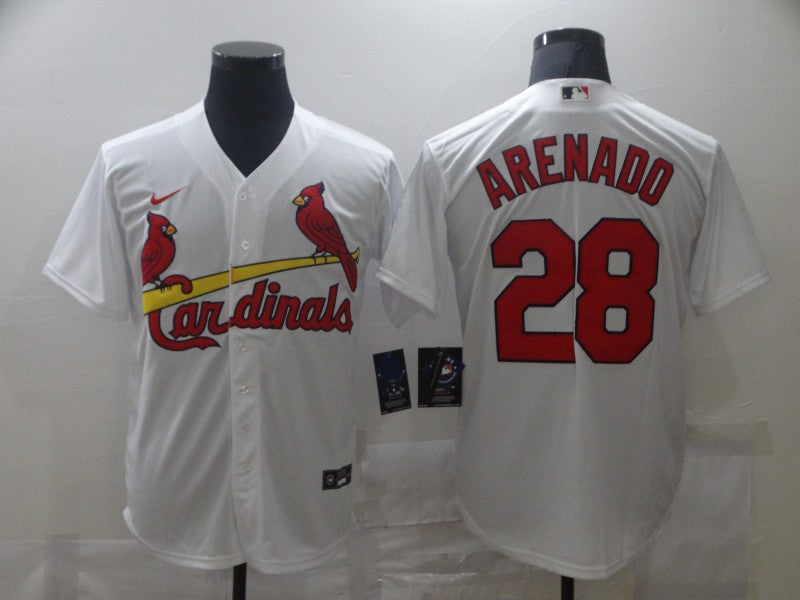 Men's St. Louis Cardinals Nolan Arenado #28 White Replica Baseball Jerseys