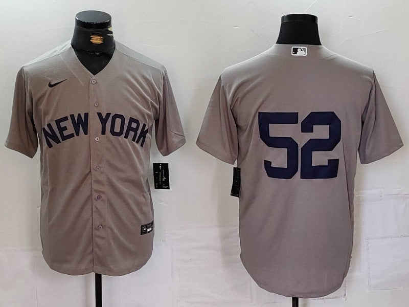 Men's New York Yankees CC Sabathia #52 Gray Replica Player Jerseys