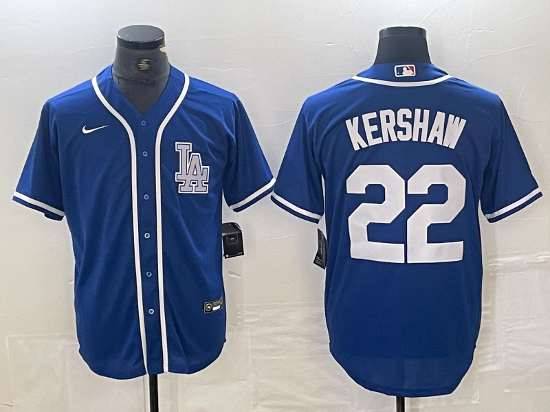 Men's Los Angeles Dodgers Clayton Kershaw #22 Blue Limited Player Jerseys