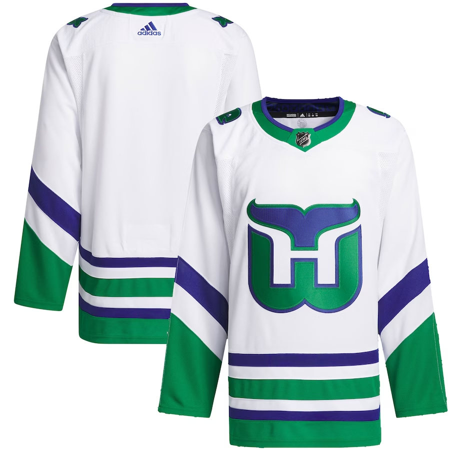 Men's Carolina Hurricanes White Whalers Primegreen Authentic Blank Jerseys