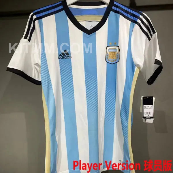 2014 Argentina Home Retro Player Version Soccer Jersey Detail 1
