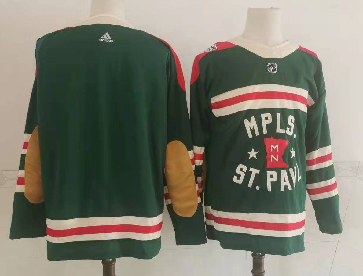 Men's Minnesota Wild Green Blank Jerseys