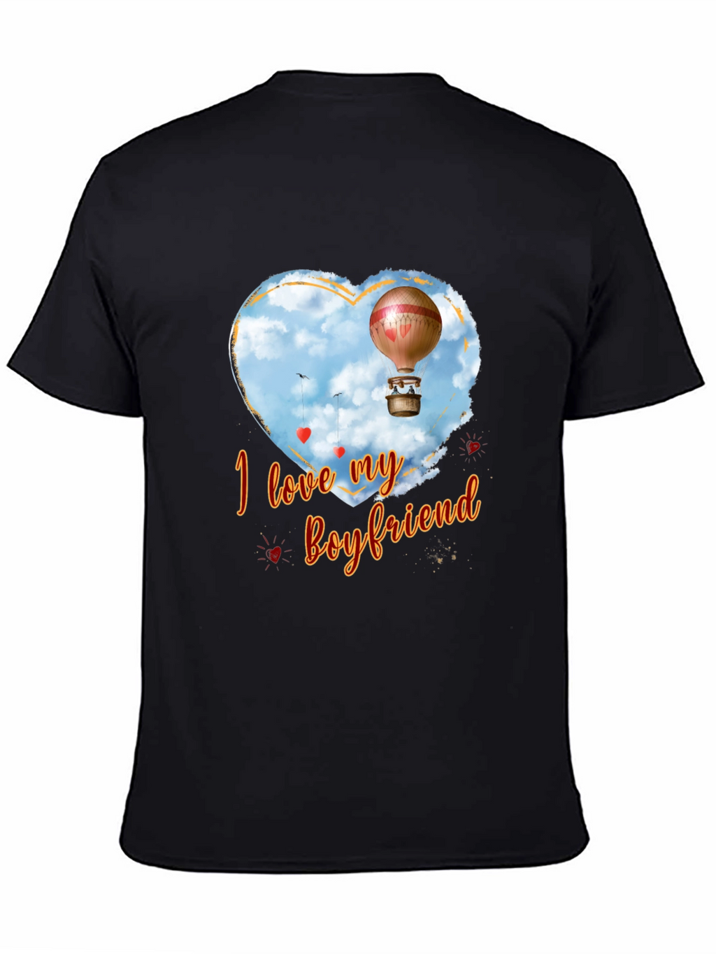 I Love My Boyfriend Hot Air Balloon Heart T-Shirt