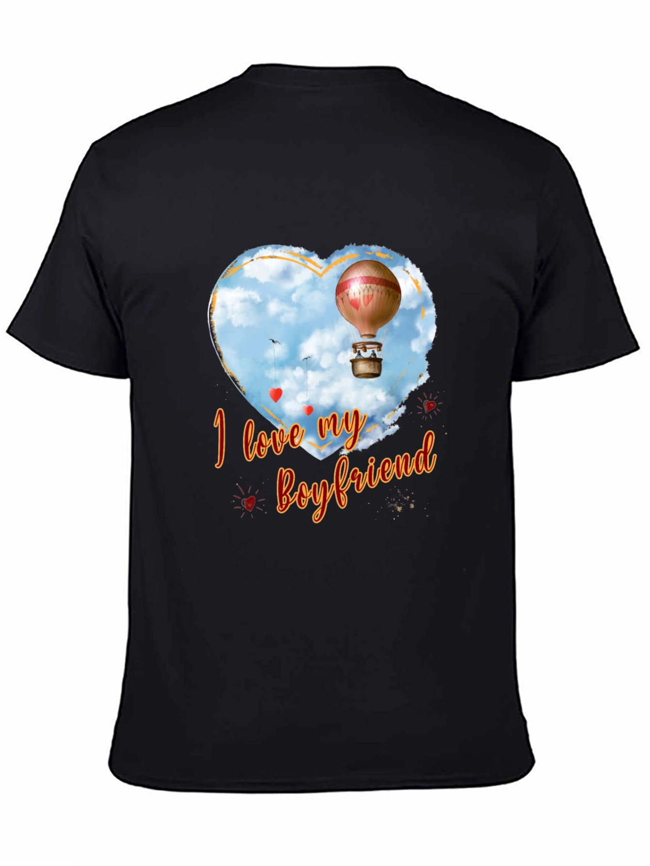 I Love My Boyfriend Hot Air Balloon Heart T-Shirt