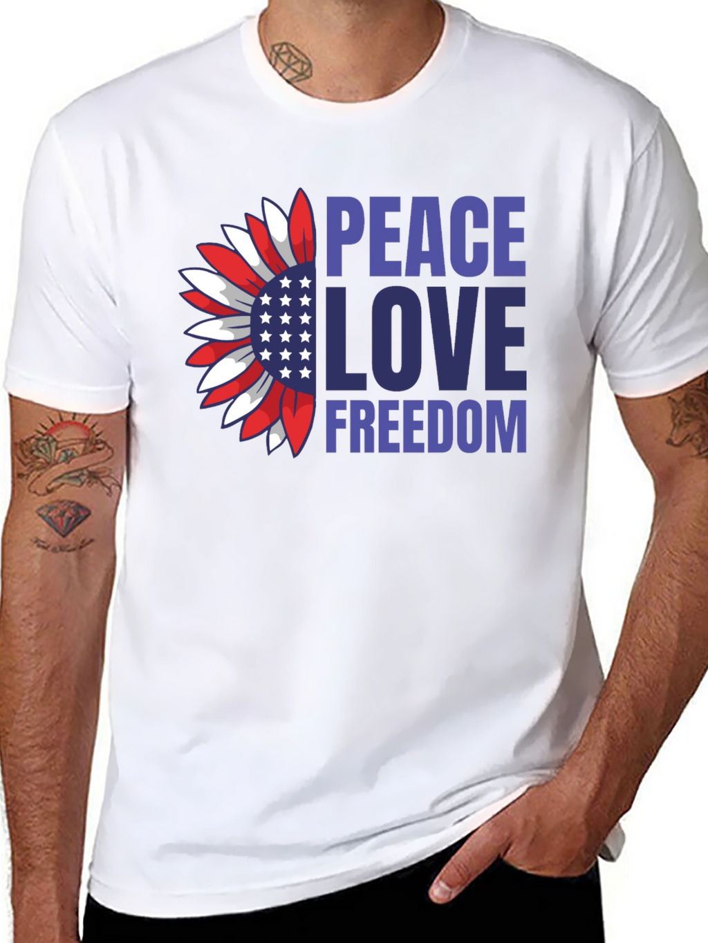 Peace Love Freedom Patriotic T-Shirt