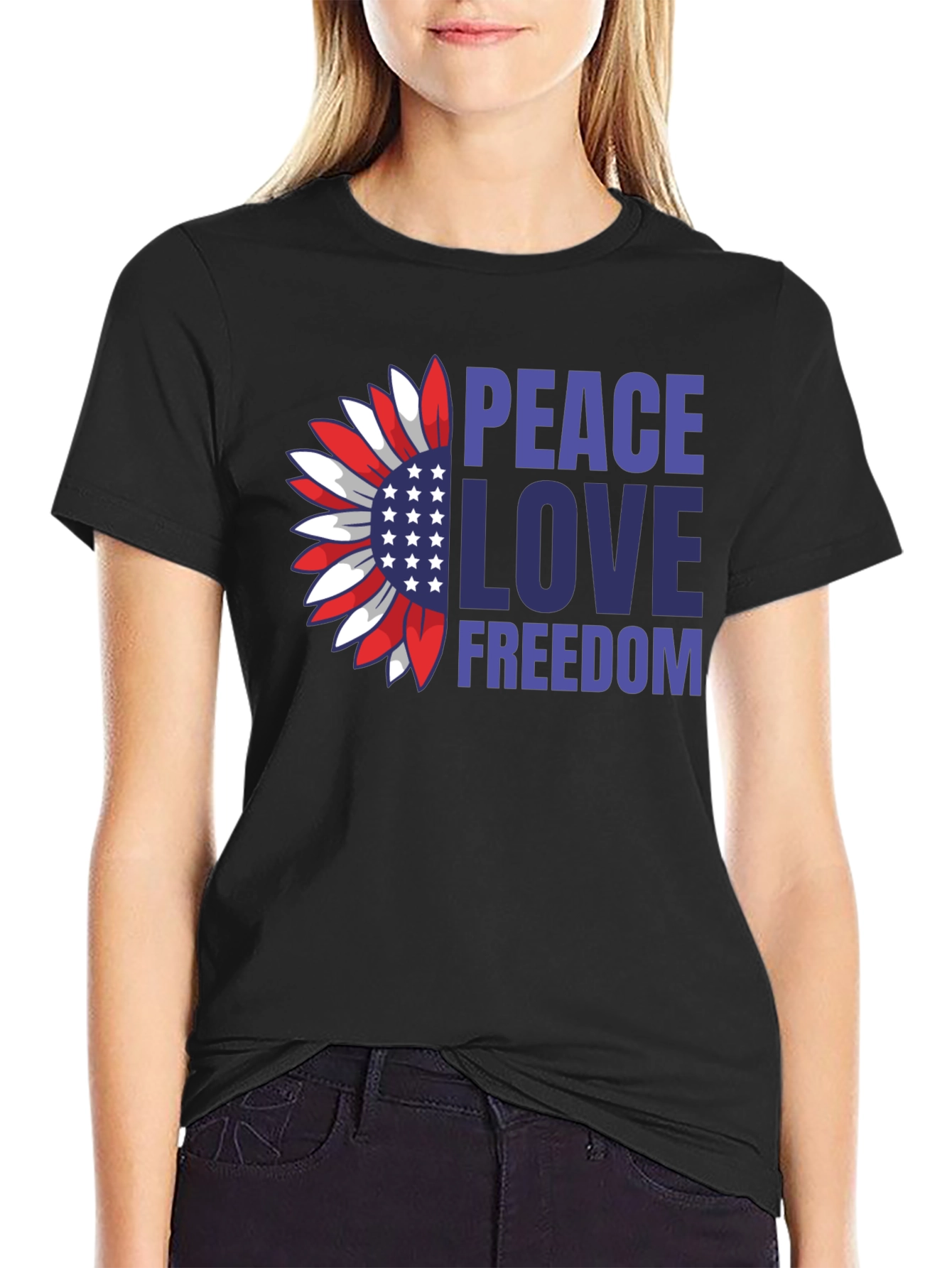 Peace Love Freedom Patriotic T-Shirt