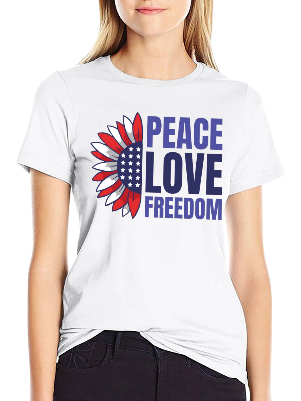 Peace Love Freedom Patriotic T-Shirt
