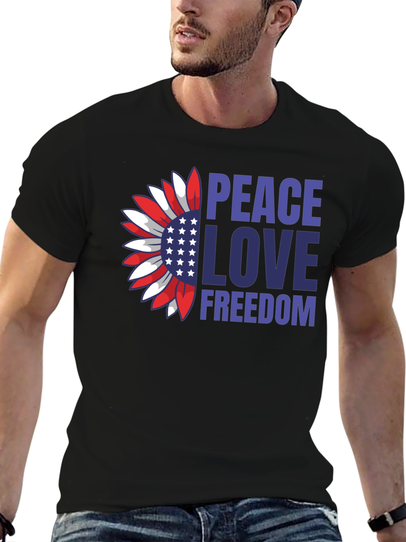 Peace Love Freedom Patriotic T-Shirt