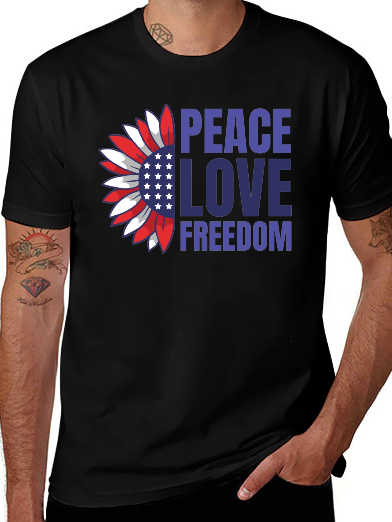 Peace Love Freedom Patriotic T-Shirt