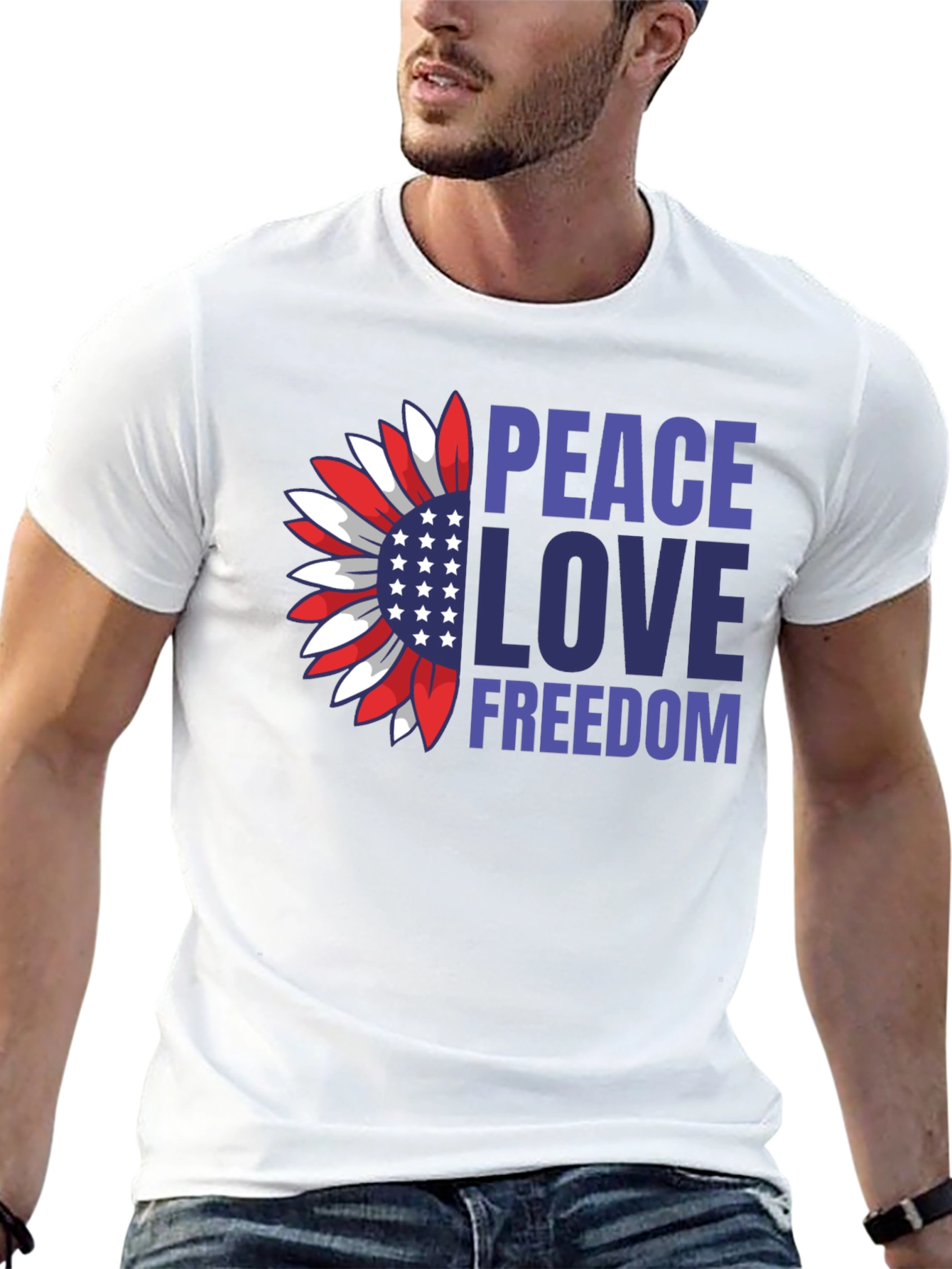 Peace Love Freedom Patriotic T-Shirt