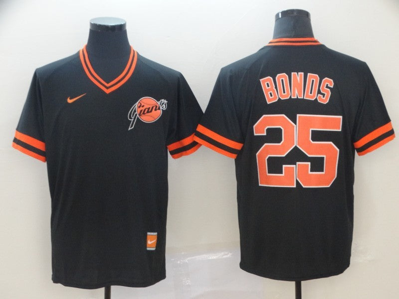 Men's San Francisco Giants Barry Bonds #25 Black Stitched Jerseys