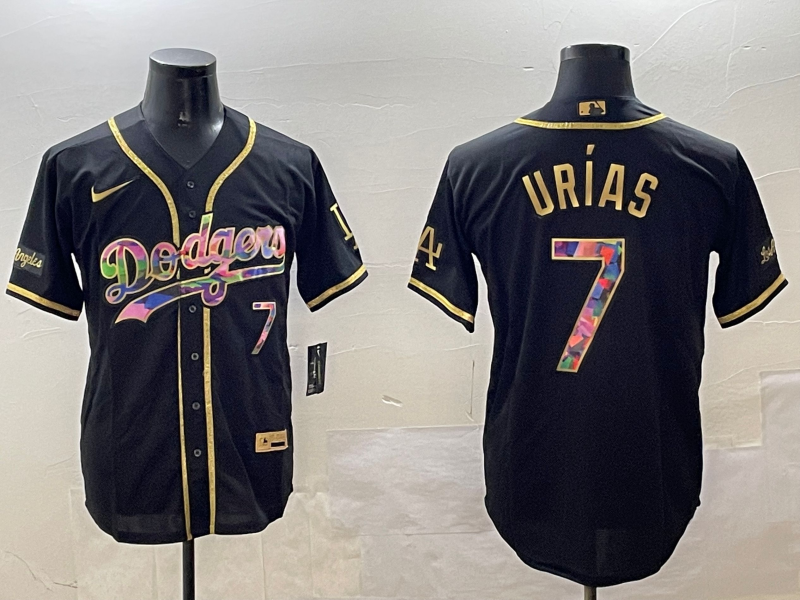 Men's Los Angeles Dodgers Julio Urias #7 Black Limited Player Jerseys