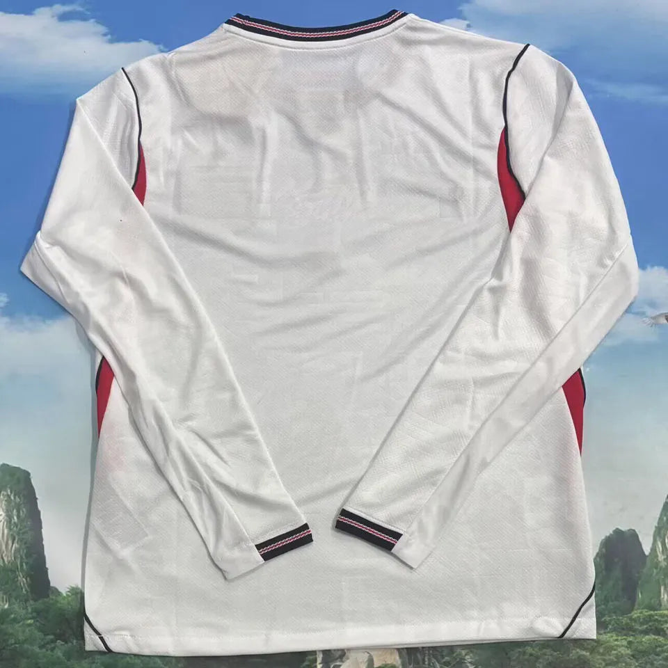 2026/27 England Home White Fans Long Sleeve Soccer Jersey Back