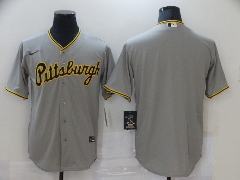 Men's Pittsburgh Pirates Gray Road Authentic Blank Jerseys