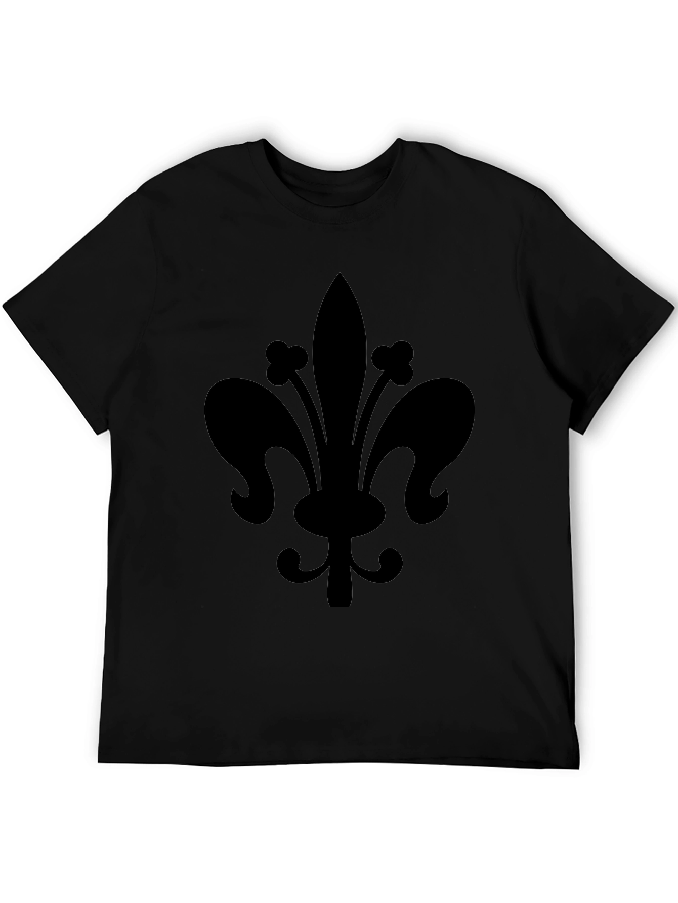 Black Fleur-de-lis Graphic T-Shirt