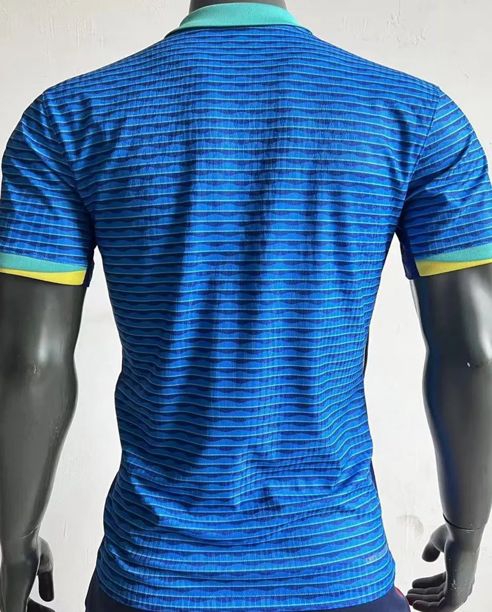 2024/25 Brazil Away Blue Player Version Jersey Back