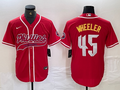 Men's Philadelphia Phillies Zack Wheeler #45 Red Player Jerseys Joint Edition
