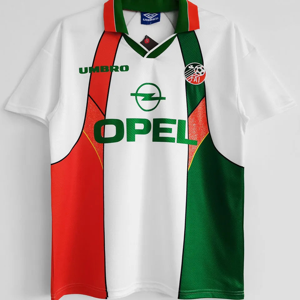 1994/96 Ireland Away White Retro Soccer Jersey Front