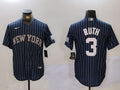 Men's New York Yankees Babe Ruth #3 Navy Player Jerseys